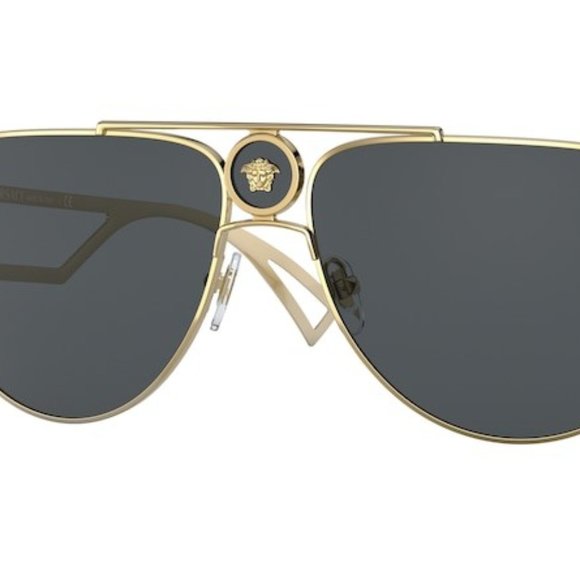 VERSACE VE2225 100287 GOLD GREY LENS SUNGLASSES - Picture 9 of 10